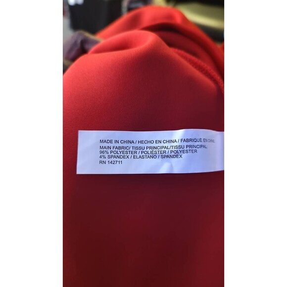 ELOQUII Womens Scuba Sheath Dress Red Stretch Jewel Neck Long Sleeve Flare 16 - Picture 9 of 9